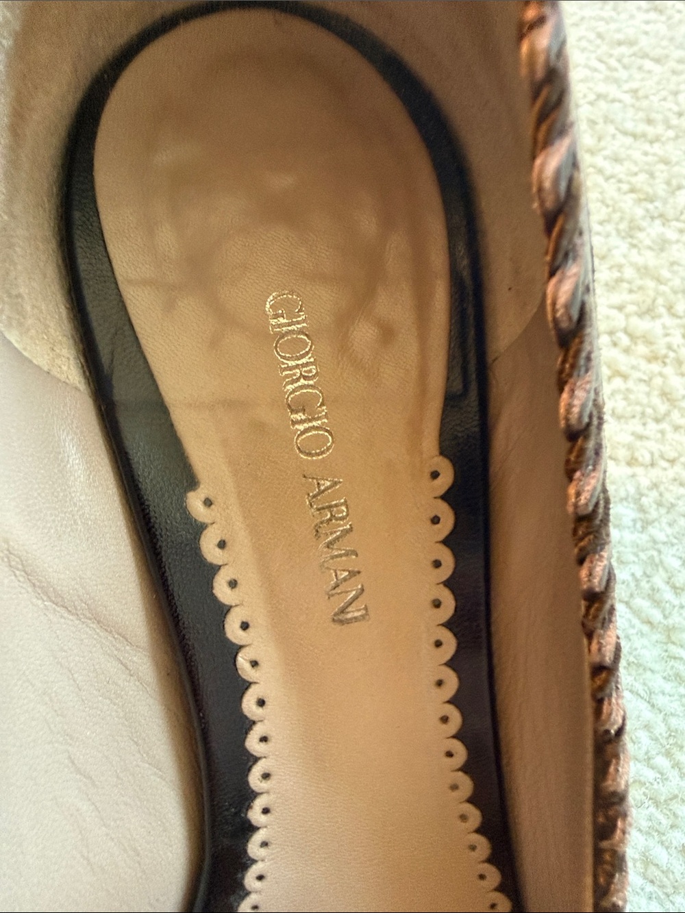 Giorgio Armani Brown Monogram Pointed Tassel Pumps - Picture 2 of 7